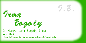 irma bogoly business card